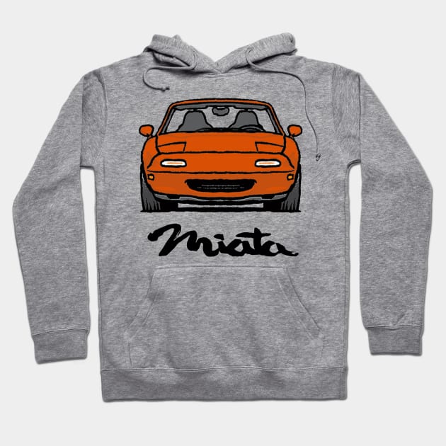 MX5 Miata NA Orange Hoodie by Woreth